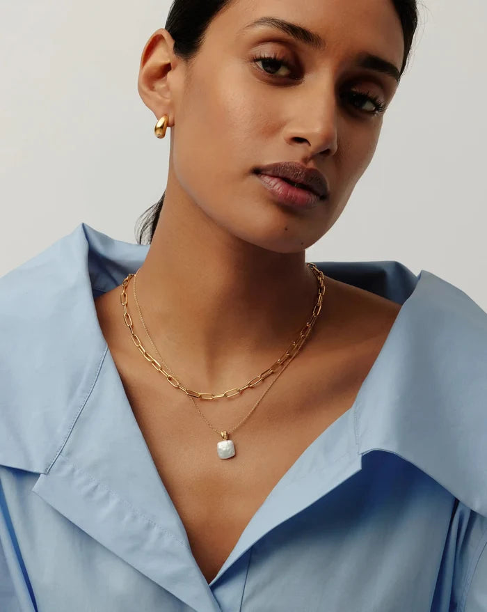 Square Pearl Baya Pendant Necklace | 18k Gold Vermeil/Pearl Necklaces Missoma