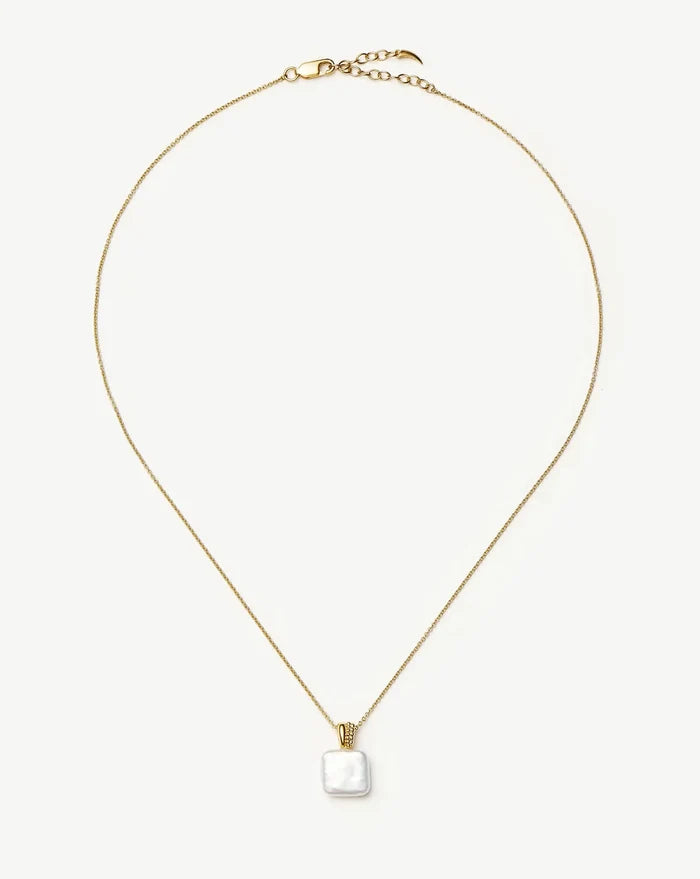 Square Pearl Baya Pendant Necklace | 18k Gold Vermeil/Pearl Necklaces Missoma