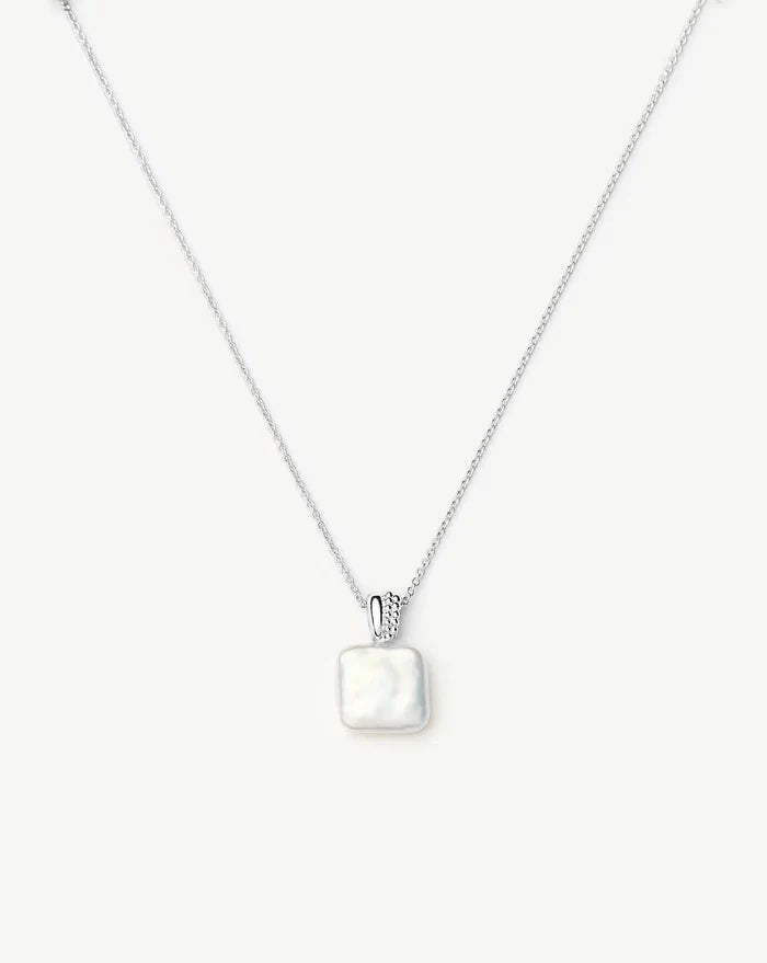 Square Pearl Baya Pendant Necklace | Sterling Silver/Pearl Necklaces Missoma