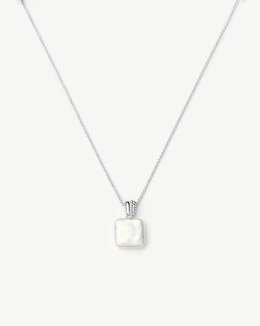 Square Pearl Baya Pendant Necklace | Sterling Silver/Pearl Necklaces Missoma