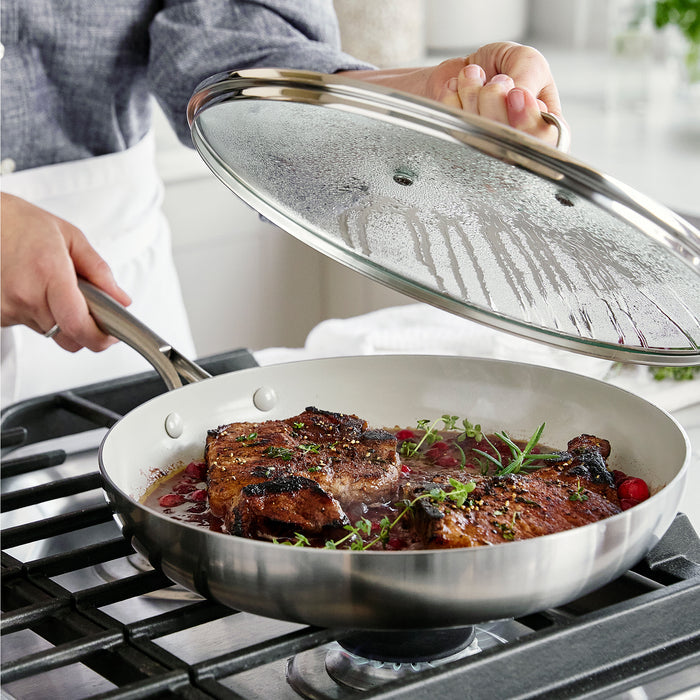 Stainless Pro 12-Inch Frypan with Lid