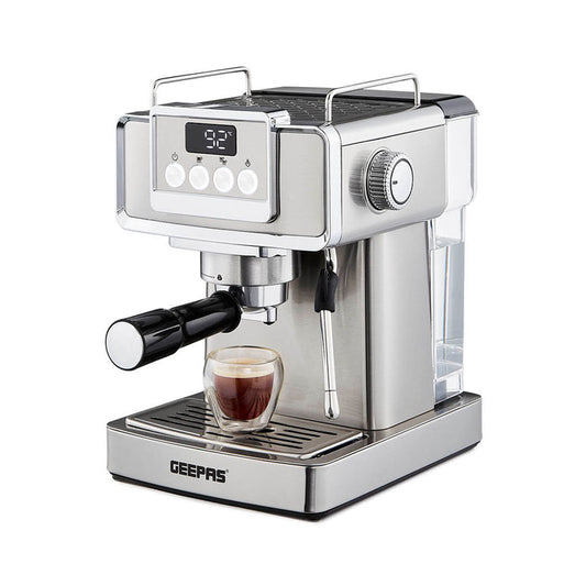 Stainless Steel 20 Bar Espresso Silver Coffee Machine With Milk Frother