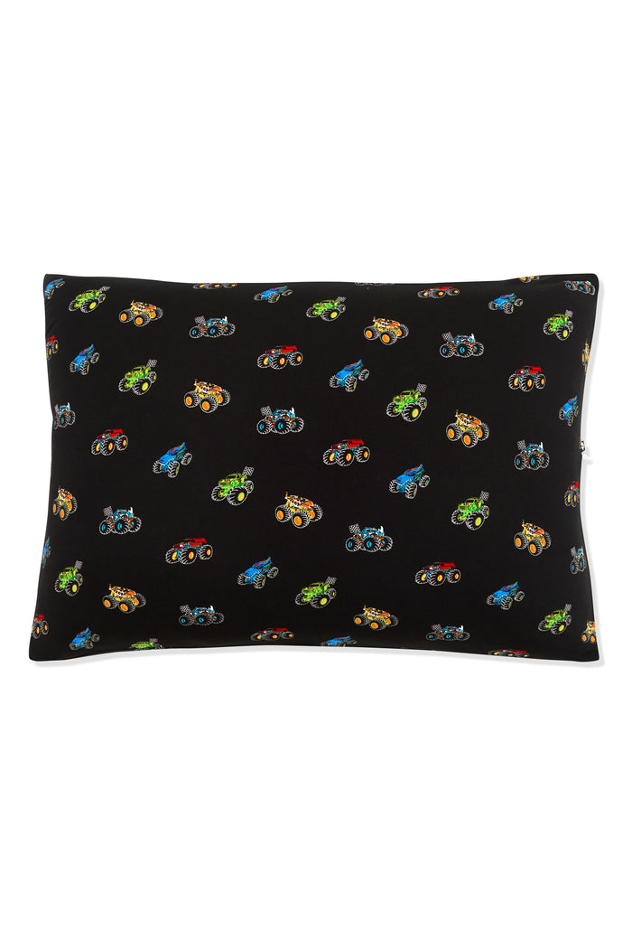 Standard Pillowcase in Monster Truck print on white background