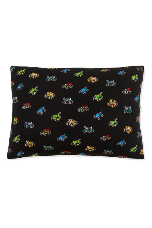 Standard Pillowcase in Monster Truck print on white background