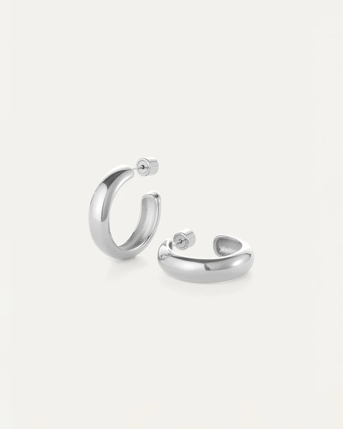 Staple Hoops Medium in Silver