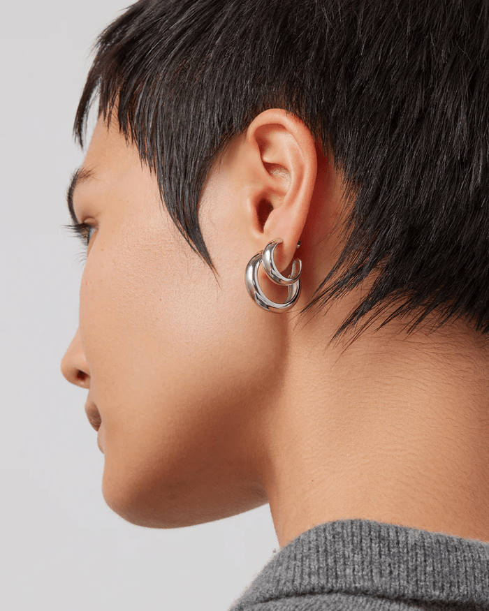 Staple Hoops Small in Silver