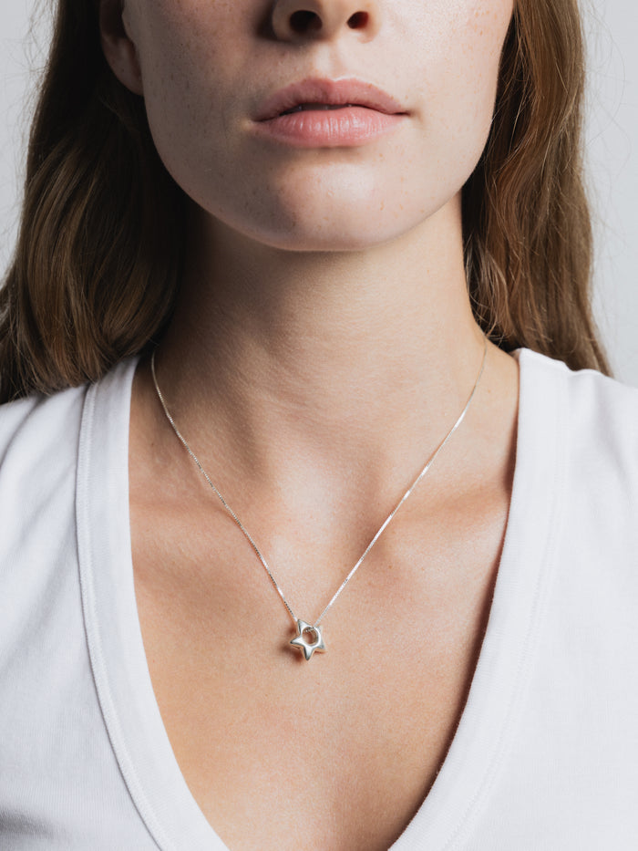 Wolf Circus Star Charm Pendant Necklace in Sterling Silver | Recycled Metals-Necklaces-wolfcircus.com