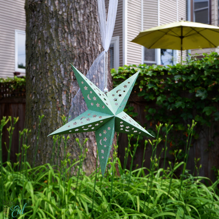 Star Lanterns with crescent moon cutouts