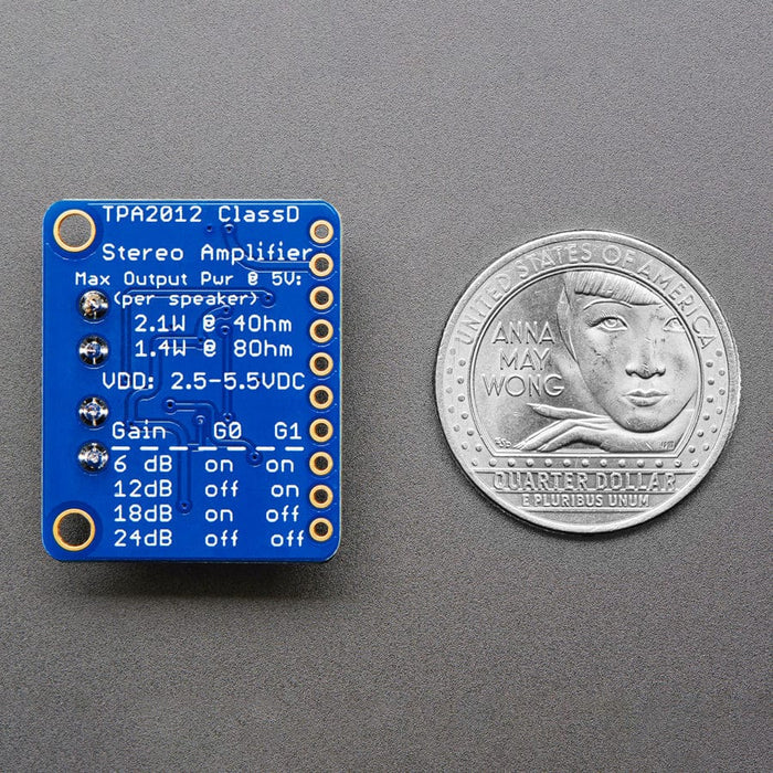 Stereo 2.1W Class D Audio Amplifier - TPA2012 by Adafruit - The Pi Hut