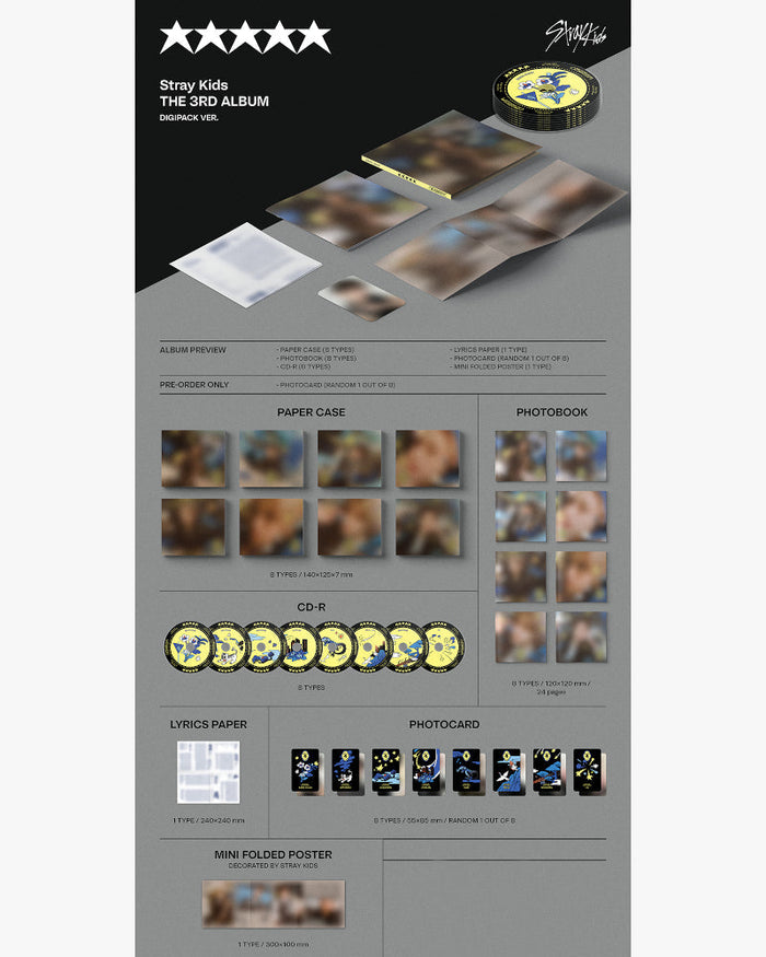 STRAY KIDS - VOL.3 [★★★★★ (5-STAR)] (DIGIPACK VER.) (8 Versions)