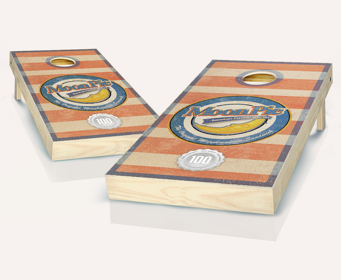 Striped Moonpie Cornhole Set