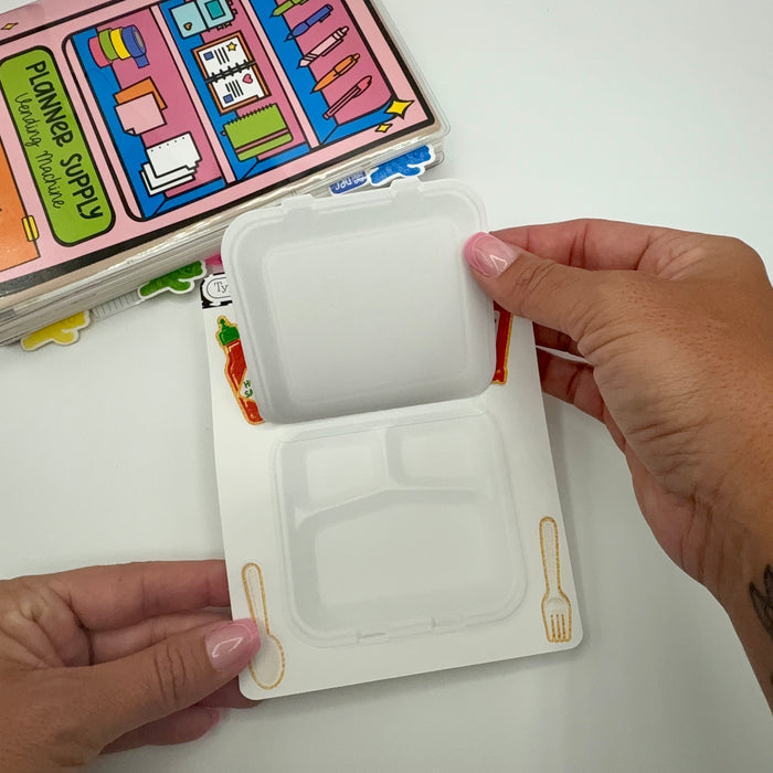 Styrofoam Takeout Box Jumbo Journaling Sticker Pocket
