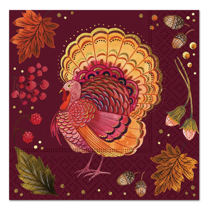 Sumptuous Harvest Turkey Paper Luncheon Napkins
