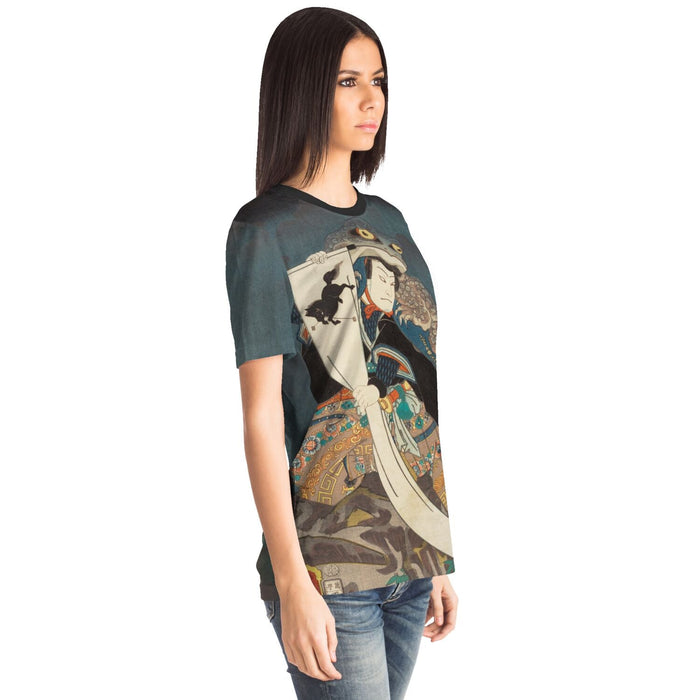 Supernatural Toad Shōgun Tarō Yoshikado | Toad Samurai, Frog Ronin, Japanese Warrior Ukiyo-e Graphic Art T-Shirt