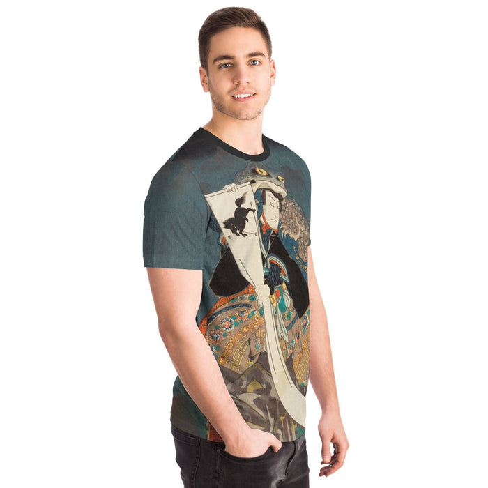Supernatural Toad Shōgun Tarō Yoshikado | Toad Samurai, Frog Ronin, Japanese Warrior Ukiyo-e Graphic Art T-Shirt