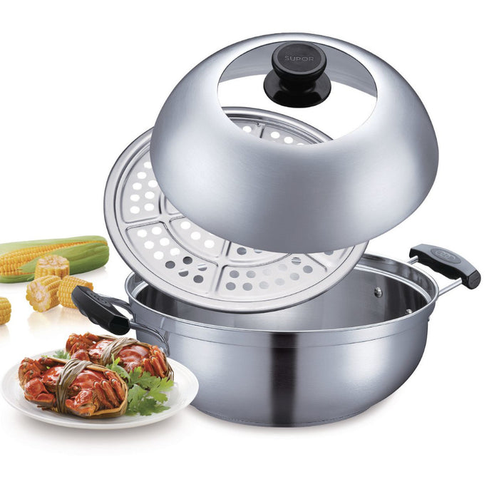SUPOR 26CM Multi-Purpose Stainless Steel Pot - Blemished package with full warranty - ST26Y1C