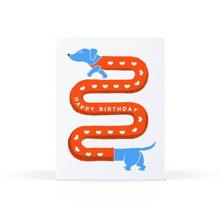 Sweet Bippy Press - Wiener Dog Birthday Greeting Card