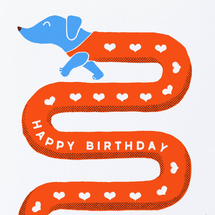 Sweet Bippy Press - Wiener Dog Birthday Greeting Card