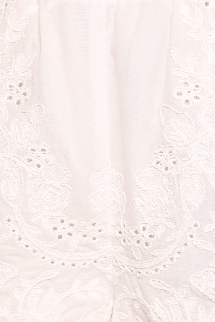 Petal and Pup USA BOTTOMS Tanis Embroidered Shorts - White