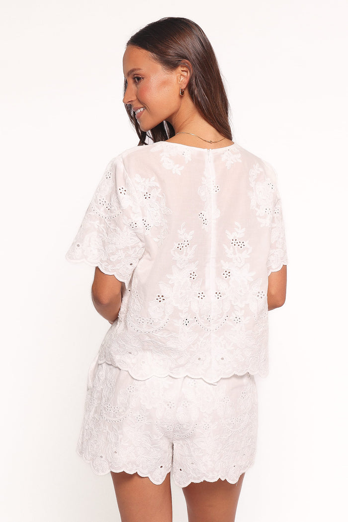 Petal and Pup USA TOPS Tanis Embroidered Top - White