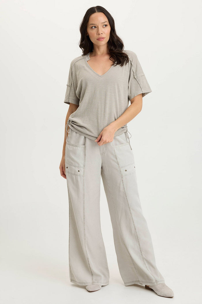 XCVI Tarla Twill Dropped Pocket Wide Leg Pant