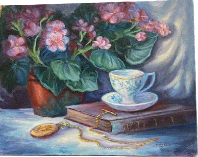 Tea and Time Piece Still Life