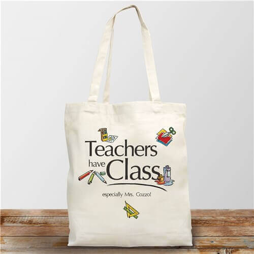 Teachers Have Class Personalized Canvas Tote Bag