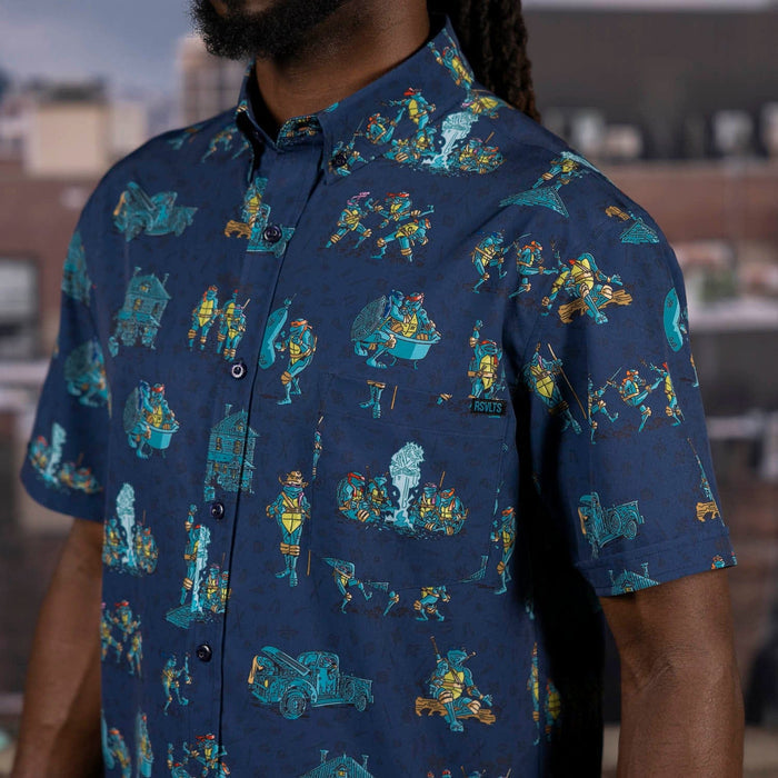 RSVLTS Nickelodeon Short Sleeve Shirt Teenage Mutant Ninja Turtles "It's Time to Go Back" – KUNUFLEX Short Sleeve Shirt Teenage Mutant Ninja Turtles "It's Time to Go Back" – KUNUFLEX Short Sleeve Shirt
