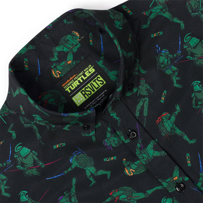 RSVLTS Nickelodeon Short Sleeve Shirt Teenage Mutant Ninja Turtles "Showdown with The Shredder" – KUNUFLEX Short Sleeve Shirt Teenage Mutant Ninja Turtles "Showdown with The Shredder" – KUNUFLEX Short Sleeve Shirt