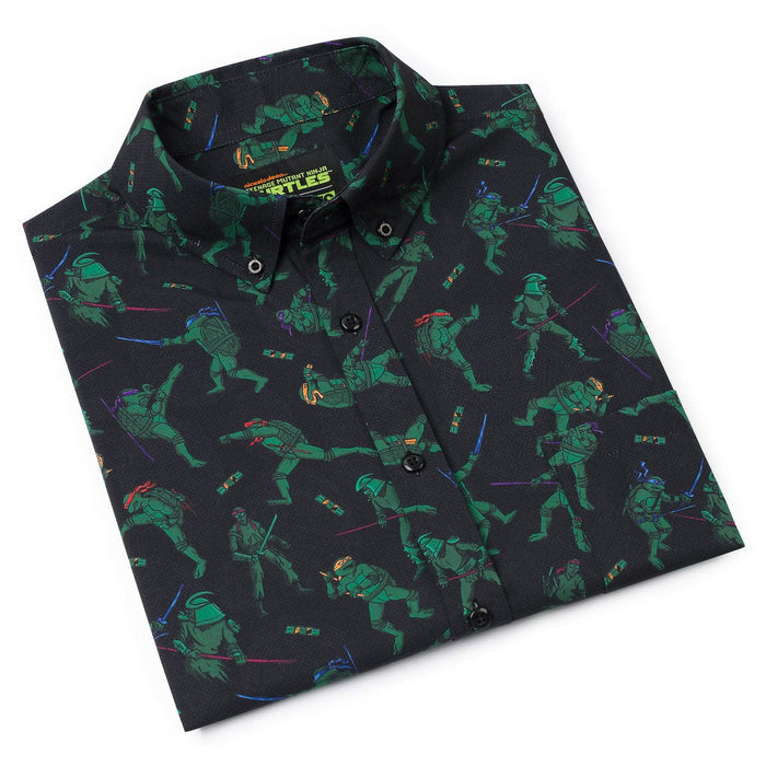 RSVLTS Nickelodeon Short Sleeve Shirt Teenage Mutant Ninja Turtles "Showdown with The Shredder" – KUNUFLEX Short Sleeve Shirt Teenage Mutant Ninja Turtles "Showdown with The Shredder" – KUNUFLEX Short Sleeve Shirt