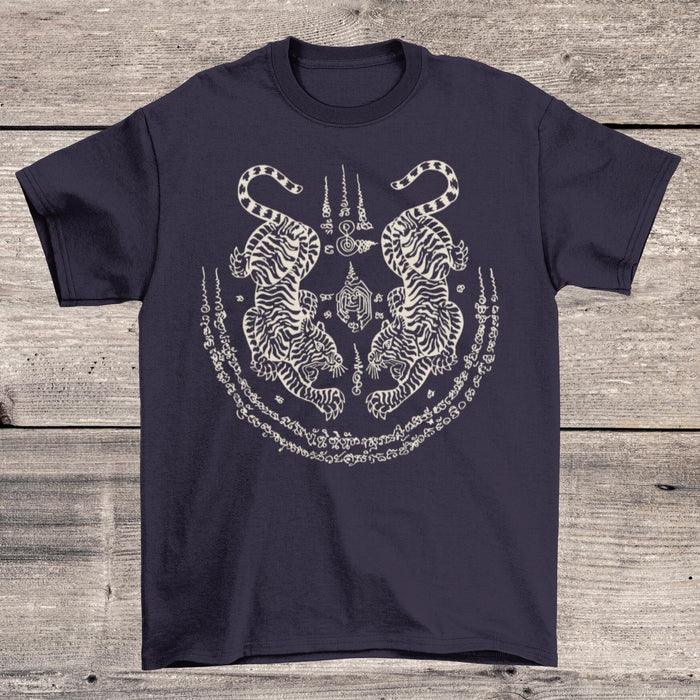 Thai Tiger Sak Yant Tattoo | Sacred Yantra Protection, Strength, Power  | Muay Thai, MMA Thai Graphic Art T-Shirt