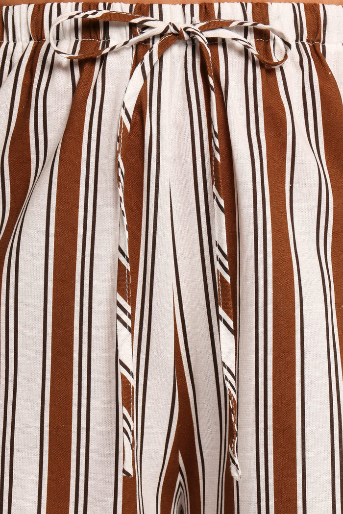 Petal and Pup USA BOTTOMS Thalia Wide Leg Pant - Chocolate Stripe (Hold for Rack)