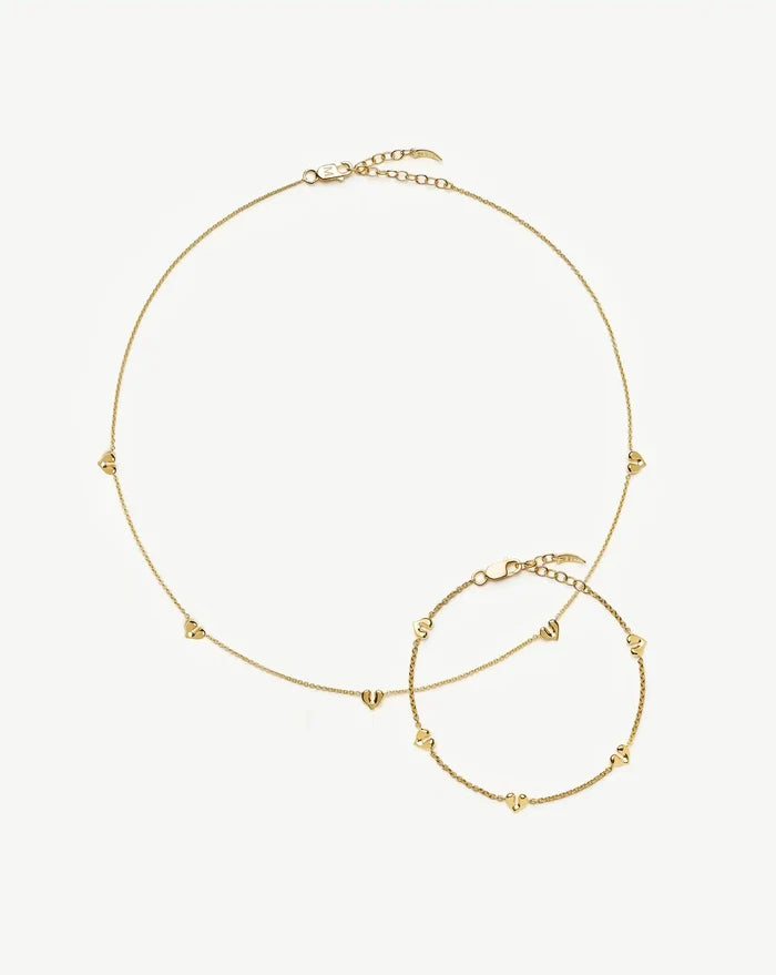 Molten Heart Mini Charm Choker & Bracelet Set | 18k Gold Vermeil Layering Sets Missoma