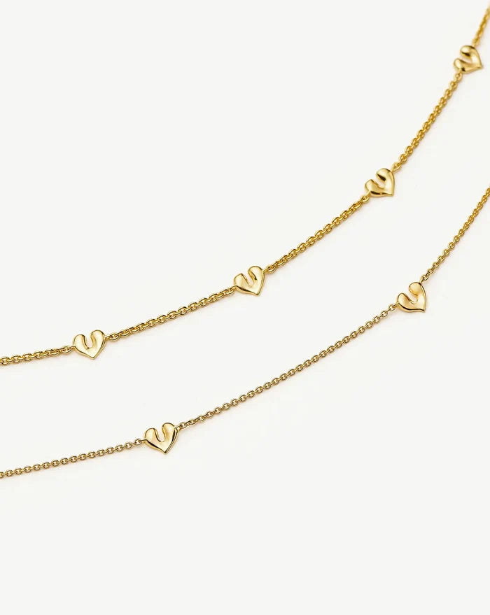 Molten Heart Mini Charm Choker & Bracelet Set | 18k Gold Vermeil Layering Sets Missoma