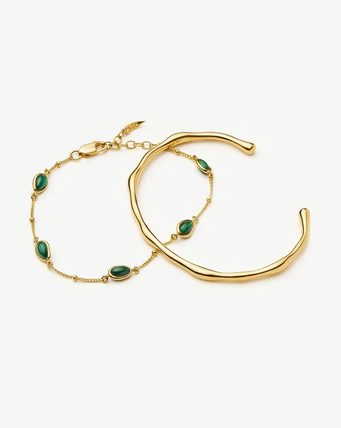Magma Gemstone & Molten Cuff Bracelet Set | 18k Gold Vermeil / 18k Gold Plated Bracelets Missoma