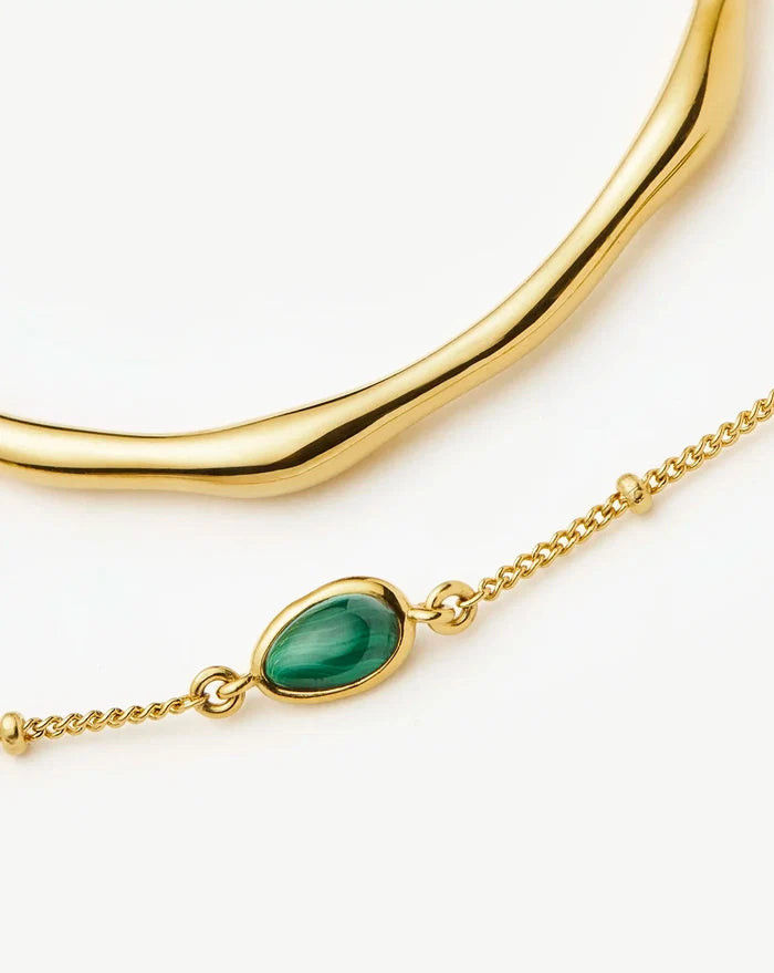 Magma Gemstone & Molten Cuff Bracelet Set | 18k Gold Vermeil / 18k Gold Plated Bracelets Missoma