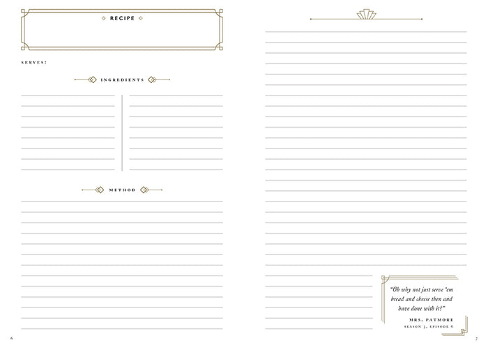 The Official Downton Abbey Mrs. Patmore's Recipe Journal