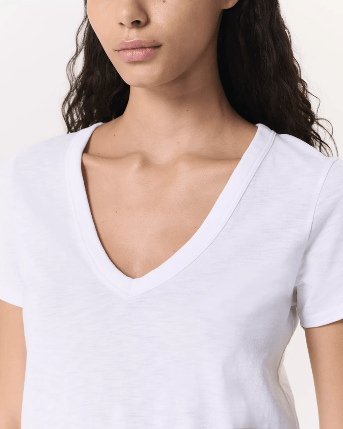 The Slub Vee in Bright White