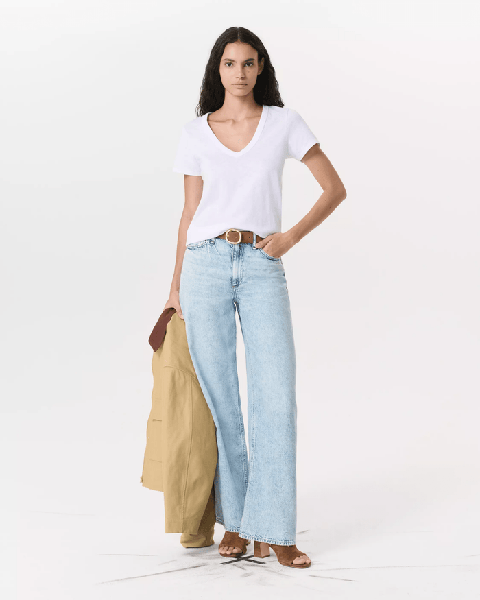 The Slub Vee in Bright White