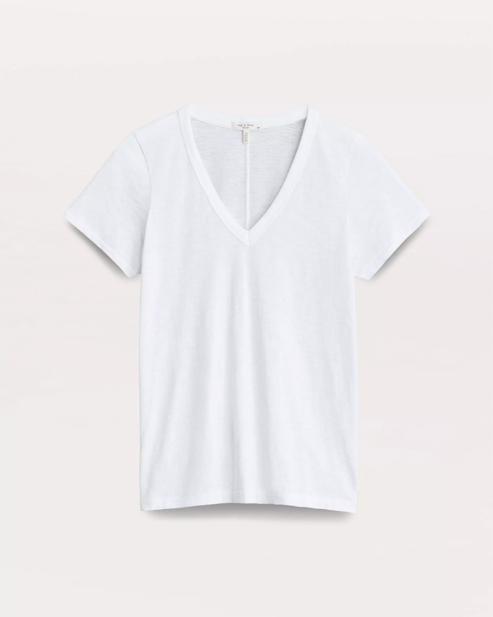 The Slub Vee in Bright White