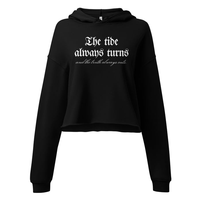 The Tide Always Turns Crop Hoodie - The Bean Workshop - Bookish Aesthetic Sweatshirt, Crop Hoodie, Dark Academia, Fantasy Book Merch, Gothic Aesthetic, hoodie, One Dark Window, Premium Quality, Rachel Gillig, Reader Gift, The Shepherd King, Trendy Streetwear
