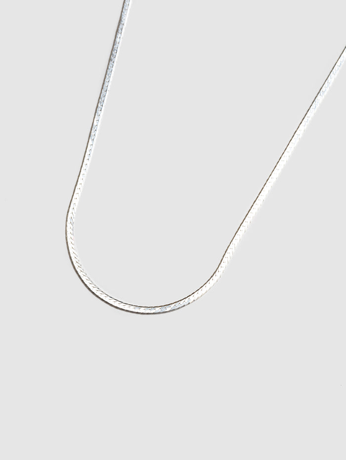 Wolf Circus Minimalist Layering Snake Chain in 925 Sterling Silver | Thin Herringbone Chain in Sterling Silver-Necklaces-wolfcircus.com