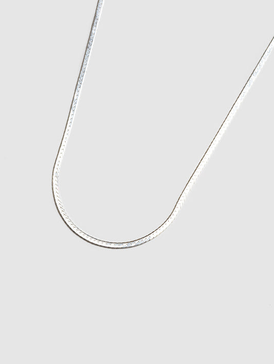Wolf Circus Minimalist Layering Snake Chain in 925 Sterling Silver | Thin Herringbone Chain in Sterling Silver-Necklaces-wolfcircus.com