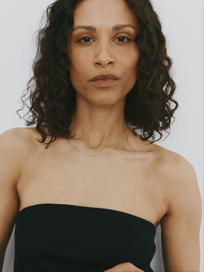 Wolf Circus Minimalist Layering Snake Chain in 925 Sterling Silver | Thin Herringbone Chain in Sterling Silver-Necklaces-wolfcircus.com
