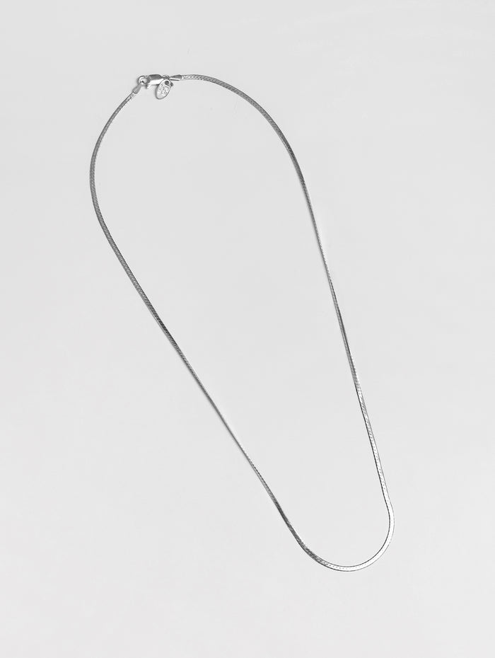 Wolf Circus Minimalist Layering Snake Chain in 925 Sterling Silver | Thin Herringbone Chain in Sterling Silver-Necklaces-wolfcircus.com