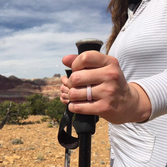 Infinity Thin Silicone Ring - Pink Sand