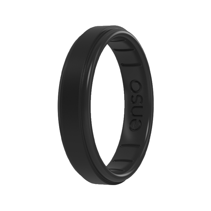 Rise Thin Silicone Ring - Obsidian