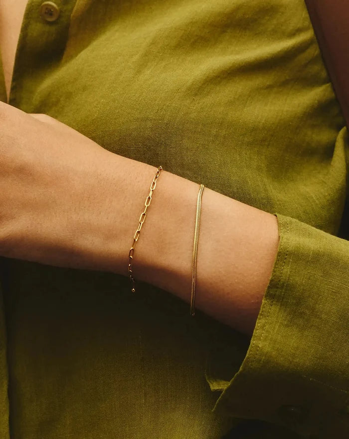 Thin Snake Chain Bracelet | 18k Gold Plated Bracelets Missoma