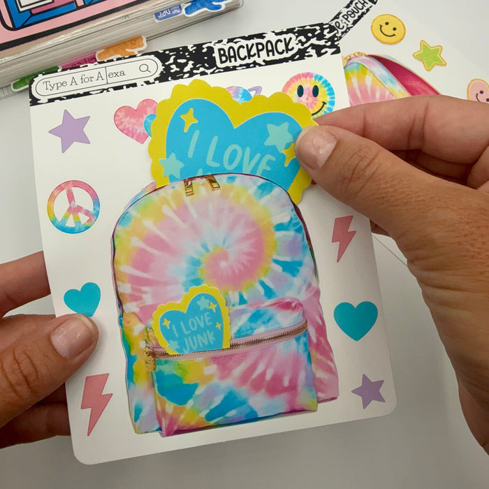 Tie Dye Backpack Jumbo Journaling Sticker Pocket