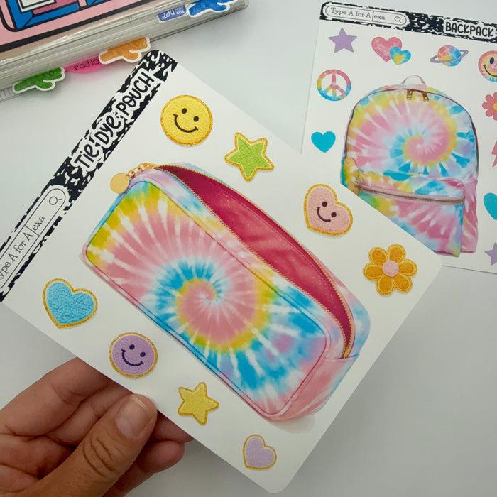 Tie Dye Pouch Jumbo Journaling Sticker Pocket